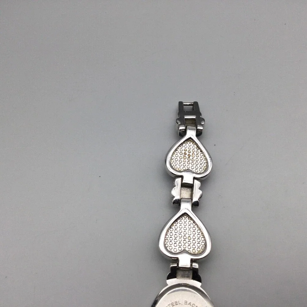 Park Lane Womens Watch 19mm Silver Tone Blue Heart Bracelet New Battery 6.25